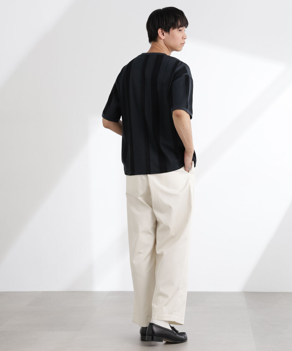 nano･universe「ストライプジャガードTシャツ 半袖」|Tシャツ・カットソー|