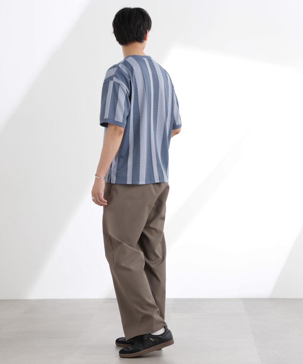 nano･universe「ストライプジャガードTシャツ 半袖」|Tシャツ・カットソー|