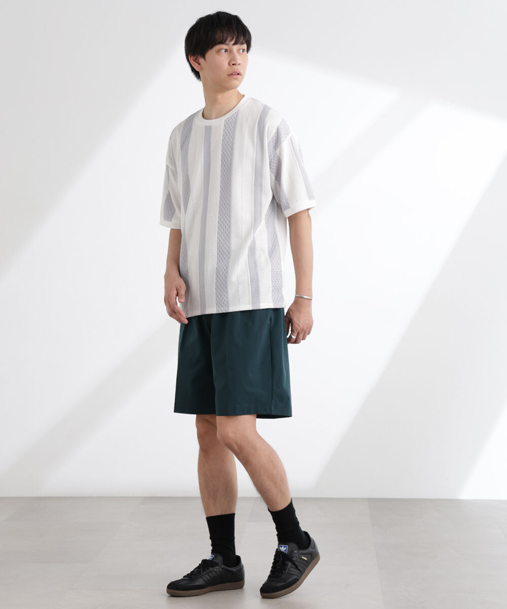 nano･universe「ストライプジャガードTシャツ 半袖」|Tシャツ・カットソー|