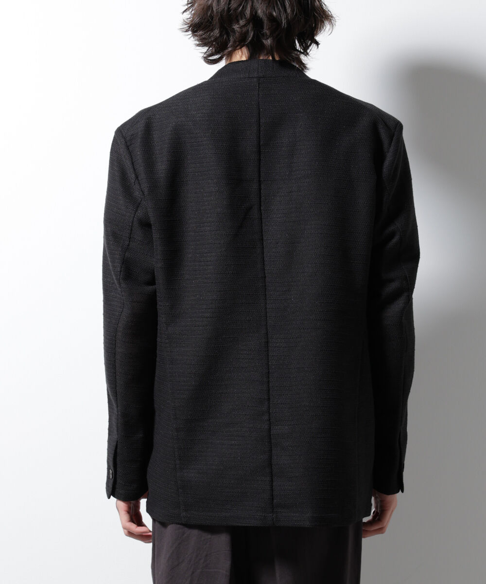 nano･universe「スラブラメ ノーカラージャケット」|テーラードジャケット|