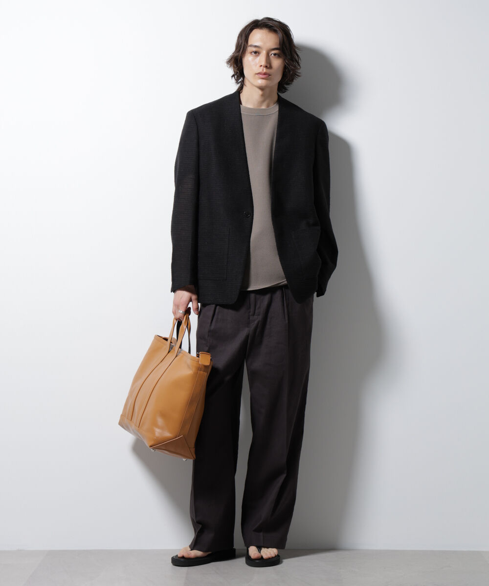 nano･universe「スラブラメ ノーカラージャケット」|テーラードジャケット|