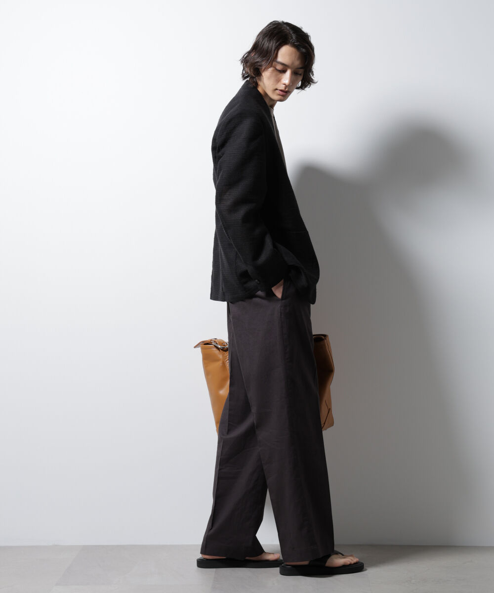 nano･universe「スラブラメ ノーカラージャケット」|テーラードジャケット|