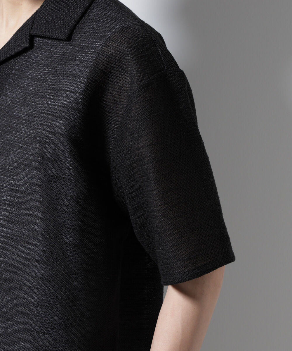 nano･universe「スラブラメ オープンカラーシャツ」|シャツ・ブラウス|