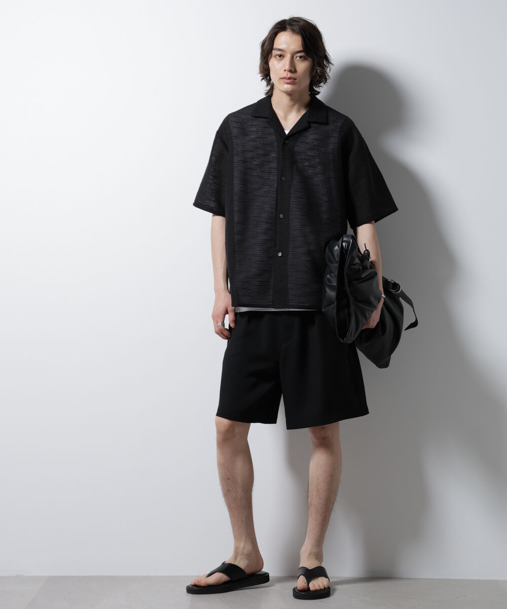 nano･universe「スラブラメ オープンカラーシャツ」|シャツ・ブラウス|