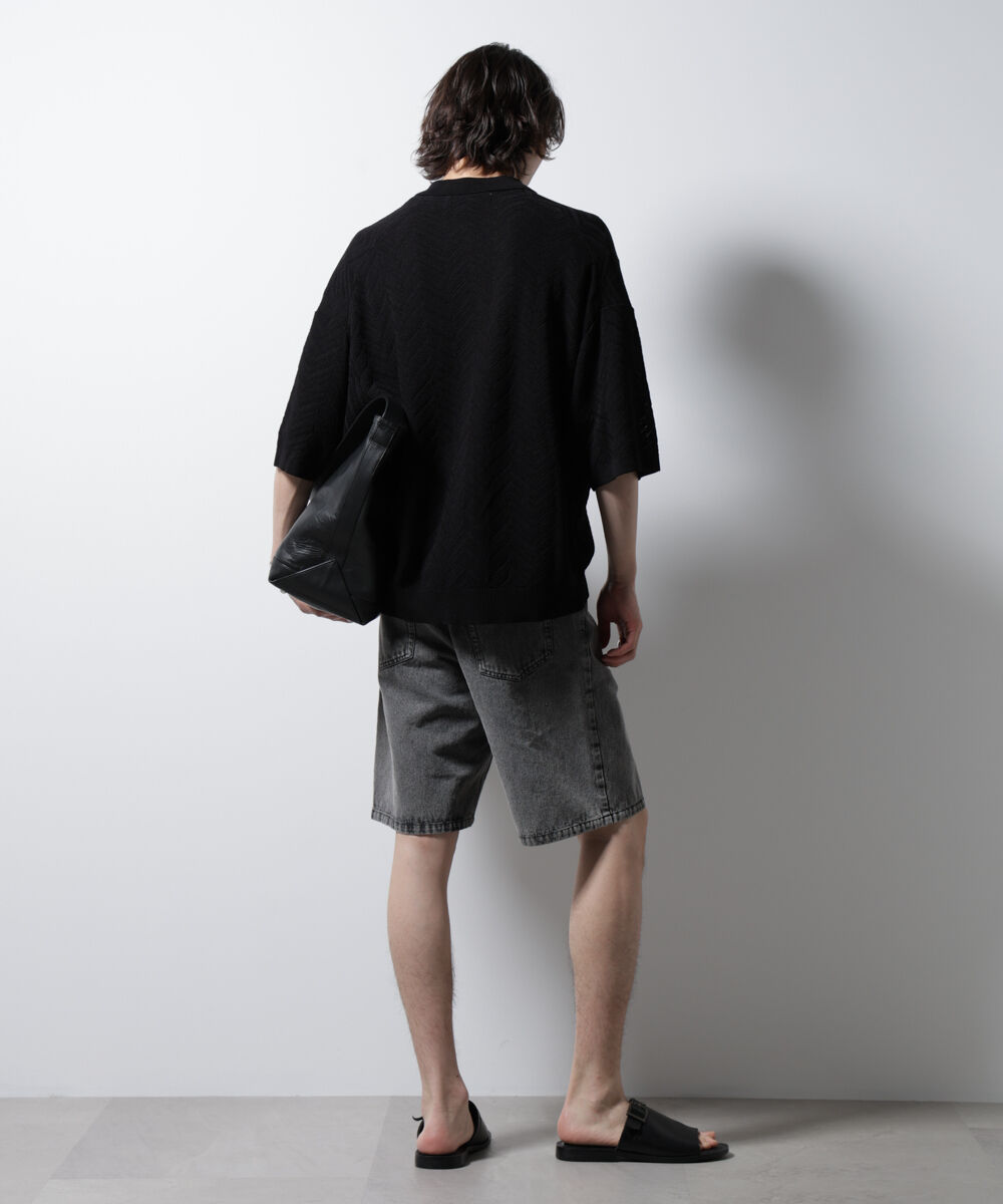 nano･universe「ハイゲージ ヘリンボーンニットシャツ」|ニット・セーター|