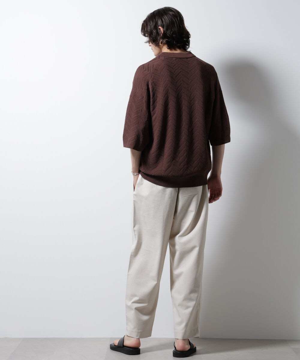 nano･universe「ハイゲージ ヘリンボーンニットシャツ」|ニット・セーター|