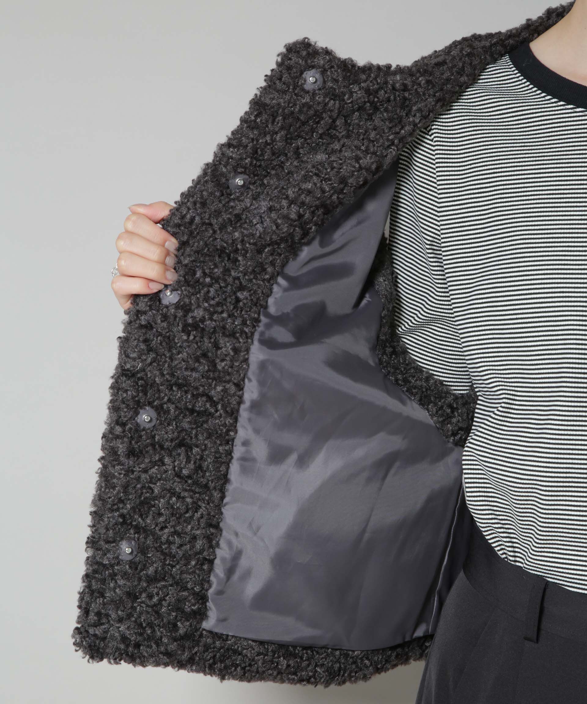 nano･universe「カーリングフェイクファージレ」|テーラードジャケット|