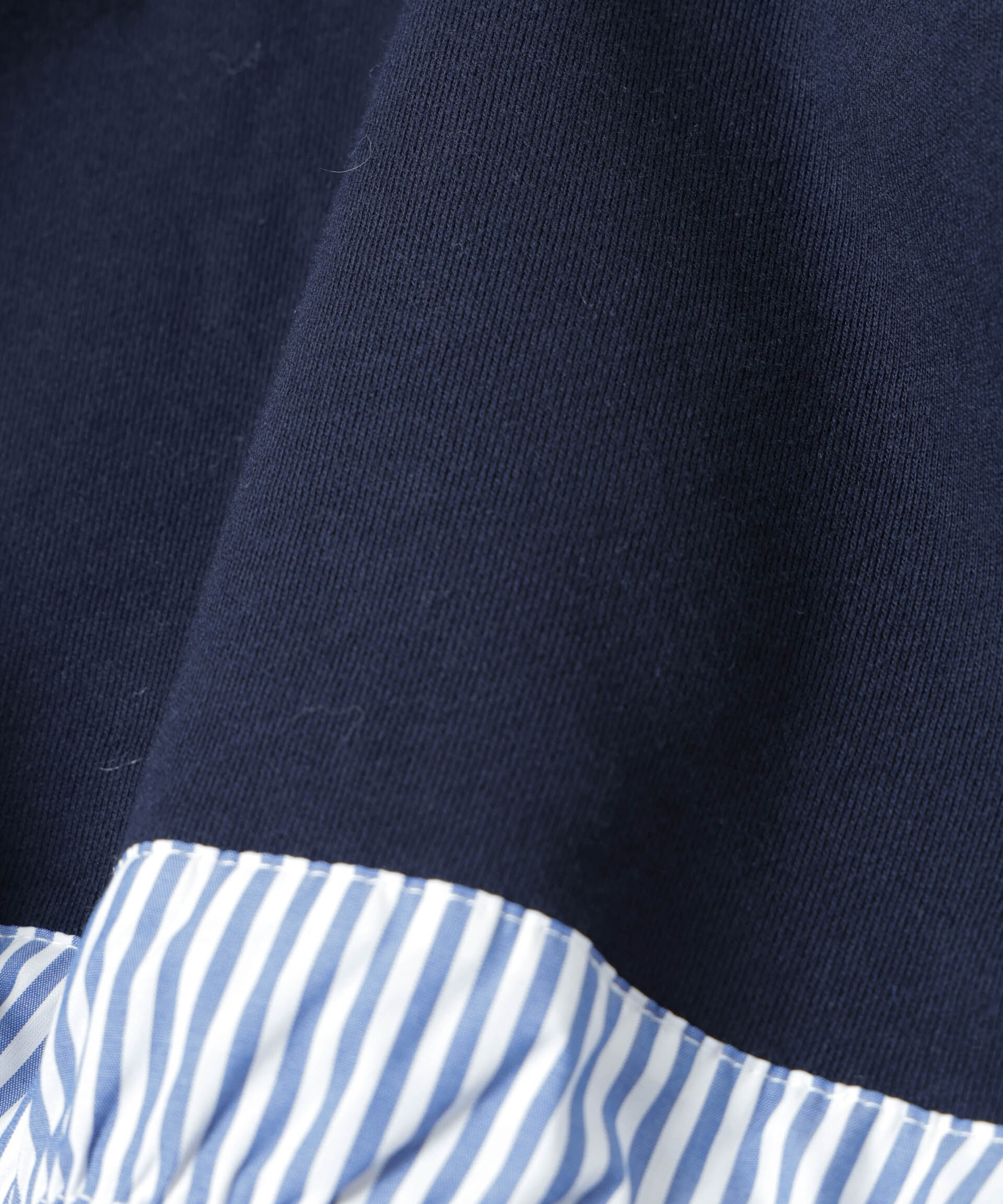 nano･universe「ブロード切替クルーネック裏毛トップス」|Tシャツ・カットソー|