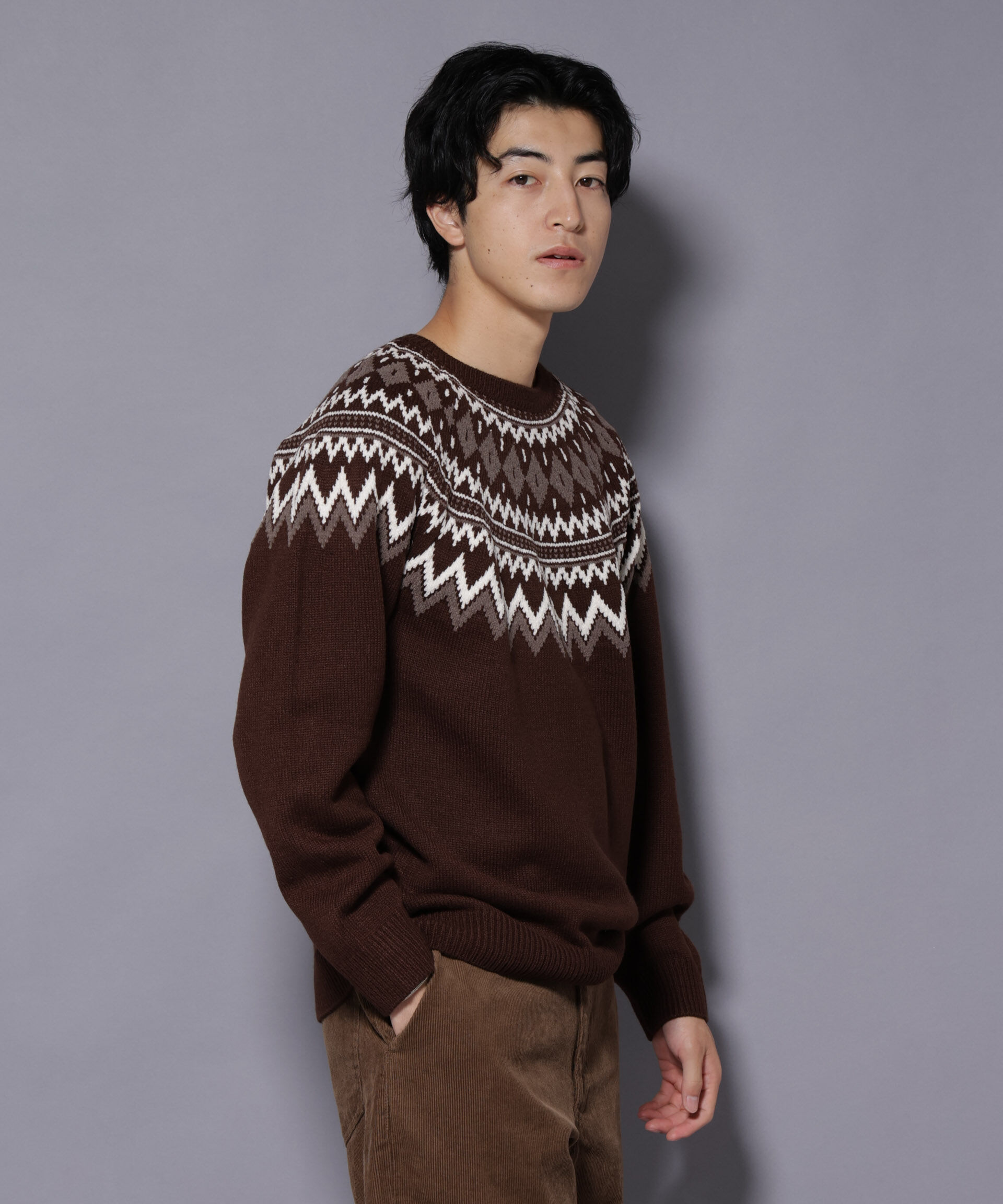 nano･universe「モールヤーンノルディックニット」|ニット・セーター|