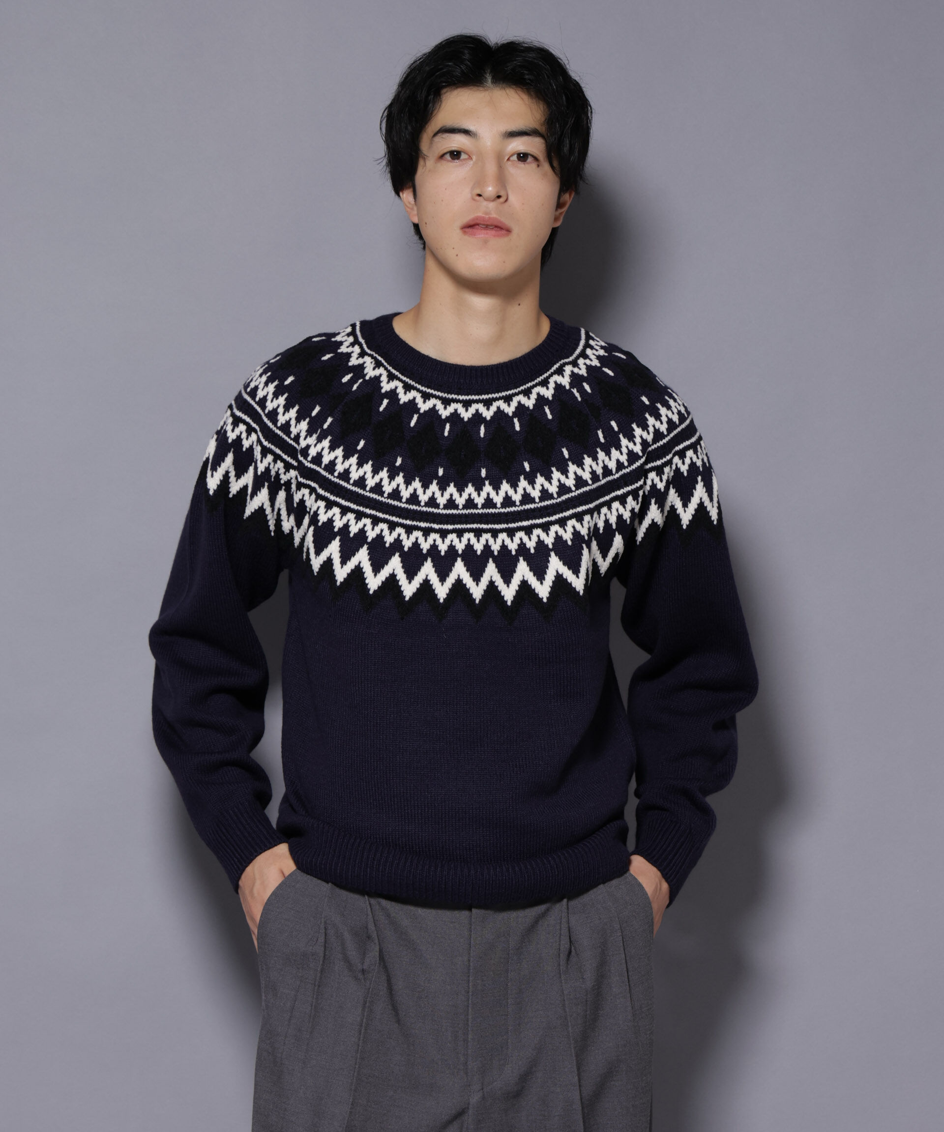 nano･universe「モールヤーンノルディックニット」|ニット・セーター|