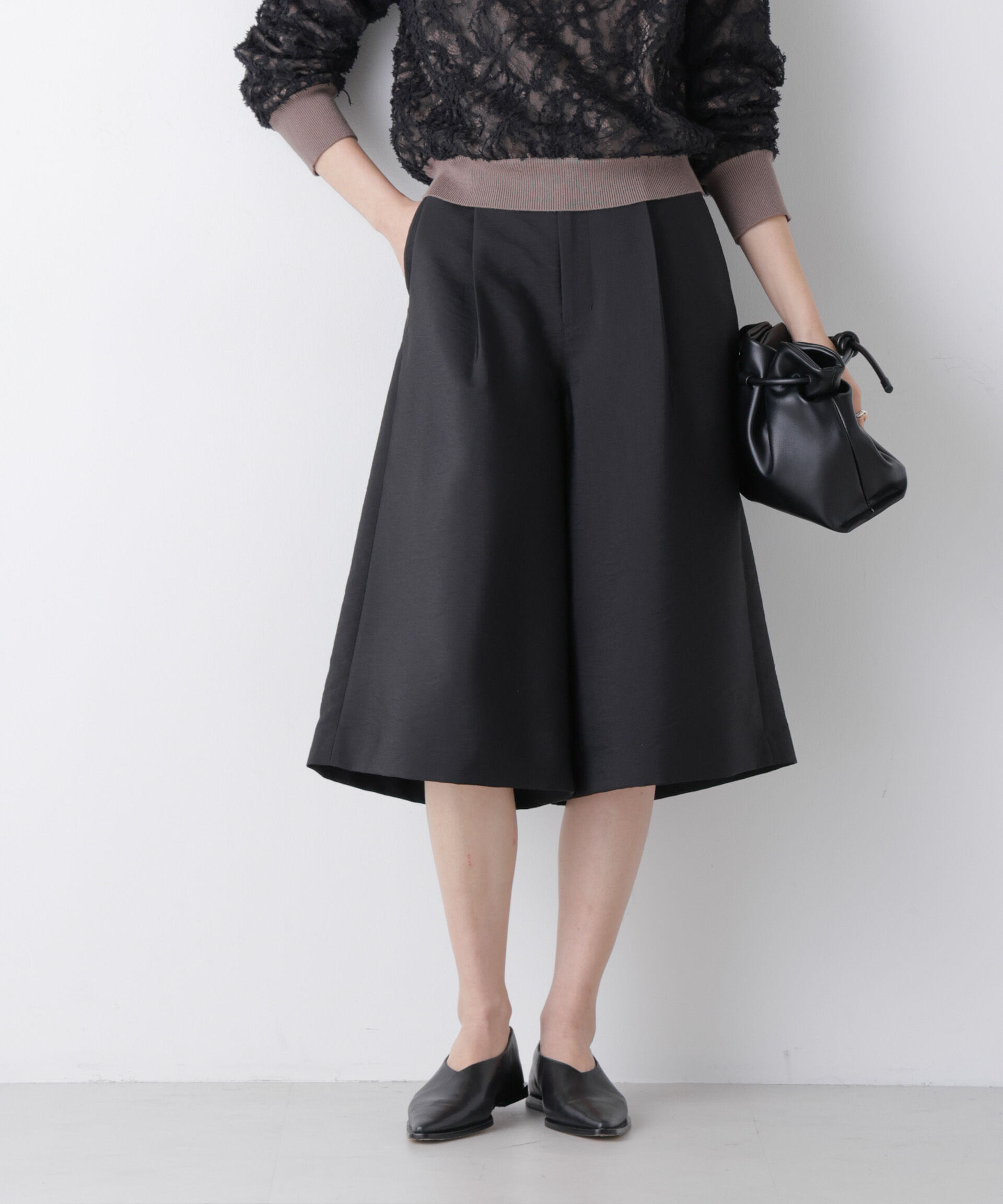 nano･universe「エアリーツイルボリュームキュロットパンツ」|チノ|