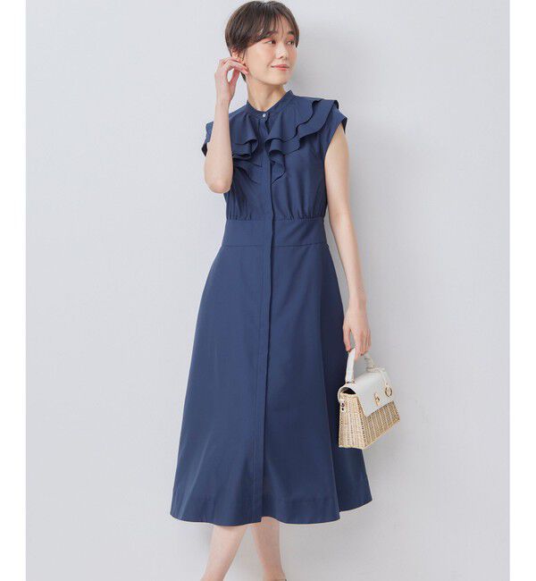 組曲「【WEB限定】シアーボイル ラッフルワンピース」|ワンピース|ネイビー系