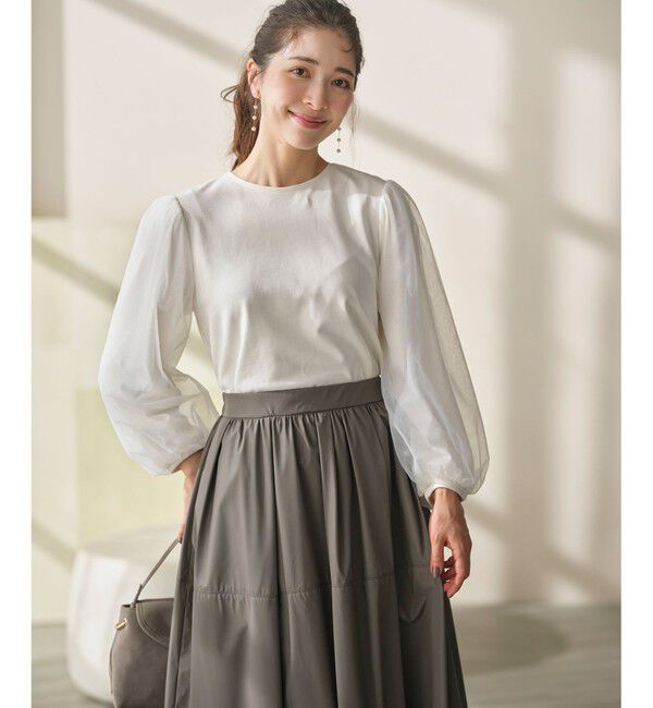 組曲「ミニ裏毛チュールスリーブ カットソー」|Tシャツ・カットソー|