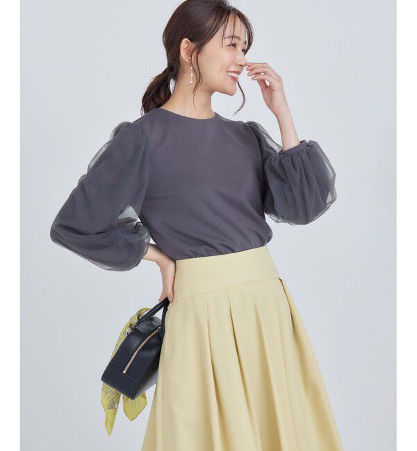 組曲「ミニ裏毛チュールスリーブ カットソー」|Tシャツ・カットソー|