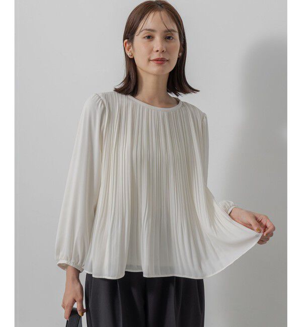 組曲「【WEB限定】ジョーゼットシフォンプリーツ ブラウス」|シャツ・ブラウス|アイボリー系