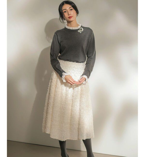 組曲「【WEB限定】レースフリルスタンド ニット」|ニット・セーター|