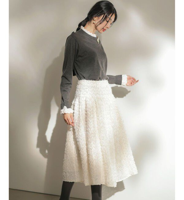 組曲「【WEB限定】レースフリルスタンド ニット」|ニット・セーター|