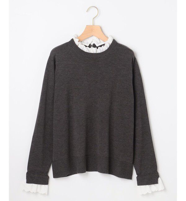 組曲「【WEB限定】レースフリルスタンド ニット」|ニット・セーター|