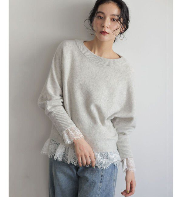 組曲「【加藤ローサさん着用】ウールカシミヤミックスボートネック ニット」|ニット・セーター|ﾗｲﾄｸﾞﾚ