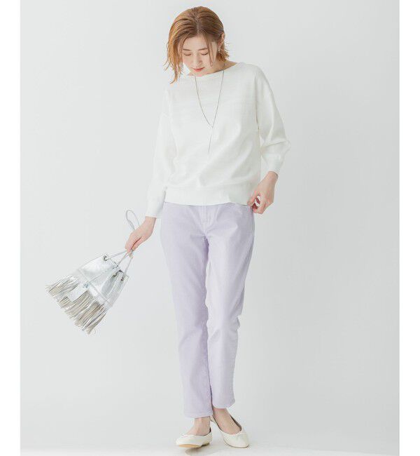 23区「【洗える】ラスターコットンポリエステル ニット」|ニット・セーター|