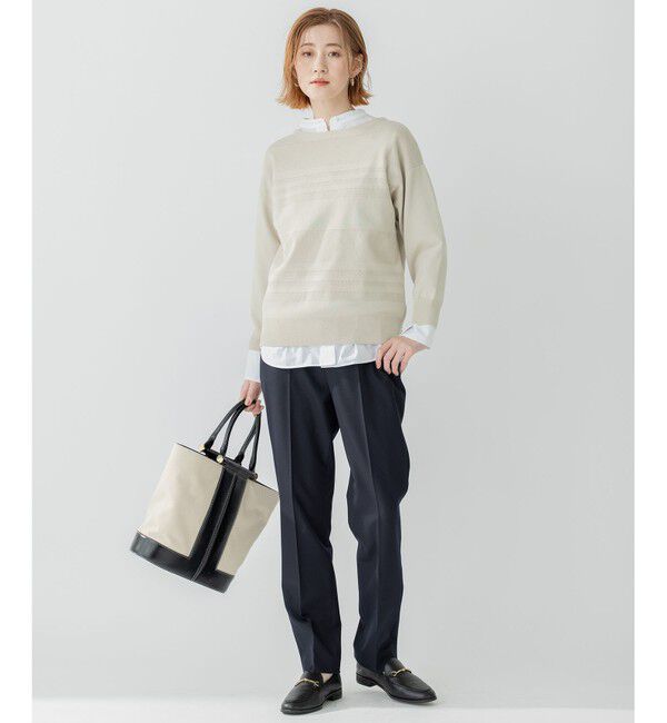 23区「【洗える】ラスターコットンポリエステル ニット」|ニット・セーター|