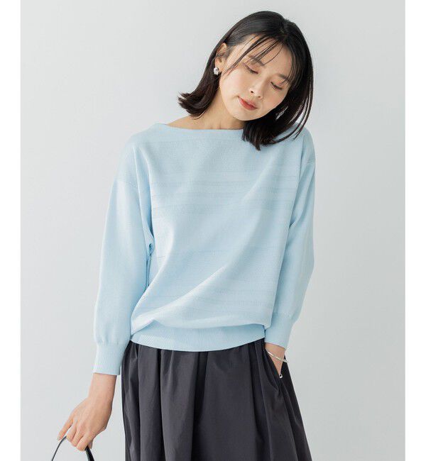 23区「【洗える】ラスターコットンポリエステル ニット」|ニット・セーター|ｽｶｲﾌﾞﾙ
