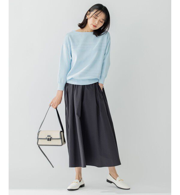 23区「【洗える】ラスターコットンポリエステル ニット」|ニット・セーター|