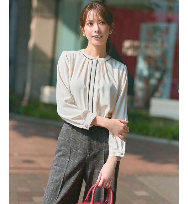ANY SIS「フロントタックバイカラー ブラウス」|シャツ・ブラウス|ｱｲﾎﾞﾘｰ&times;