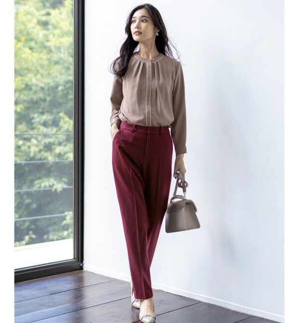 ANY SIS「フロントタックバイカラー ブラウス」|シャツ・ブラウス|