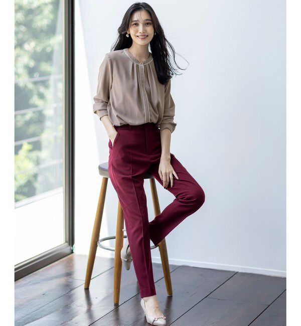 ANY SIS「フロントタックバイカラー ブラウス」|シャツ・ブラウス|