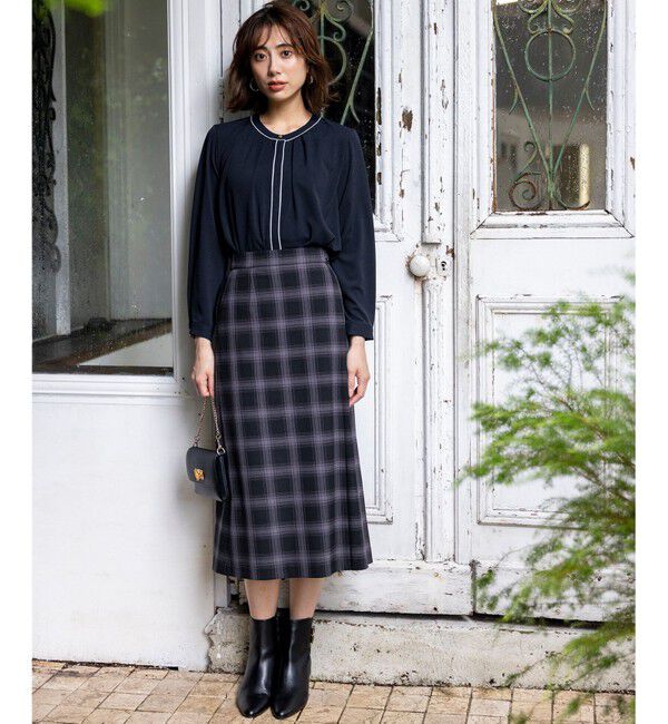 ANY SIS「フロントタックバイカラー ブラウス」|シャツ・ブラウス|