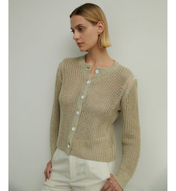BEIGE,「OLIVIER / ニットカーディガン」|ニット・セーター|Flax