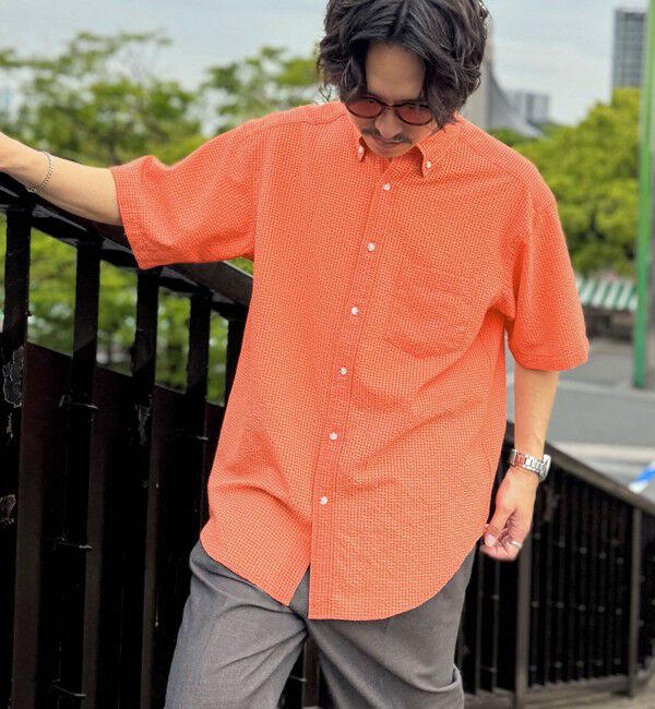 NOLLEY'S goodman「【PrimeFlex DotAir】《吸水速乾》BDシャツ 25SS」|シャツ・ブラウス|オレンジ