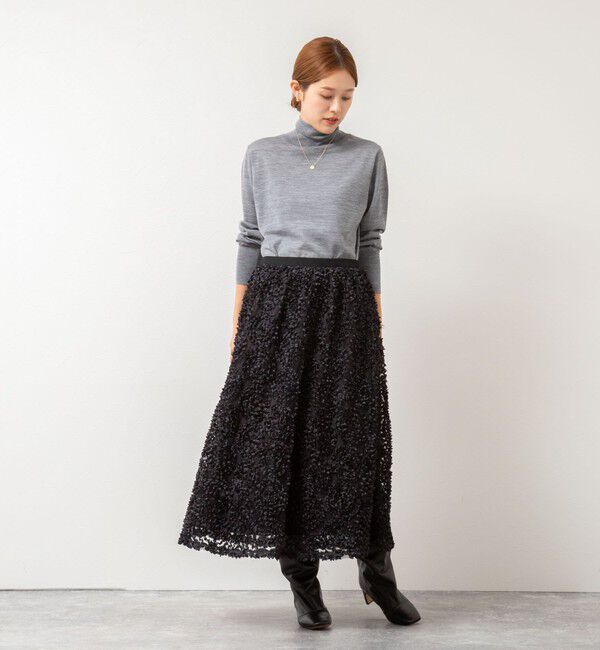 NOLLEY'S「シアーフラワーフレアスカート」|フレア|