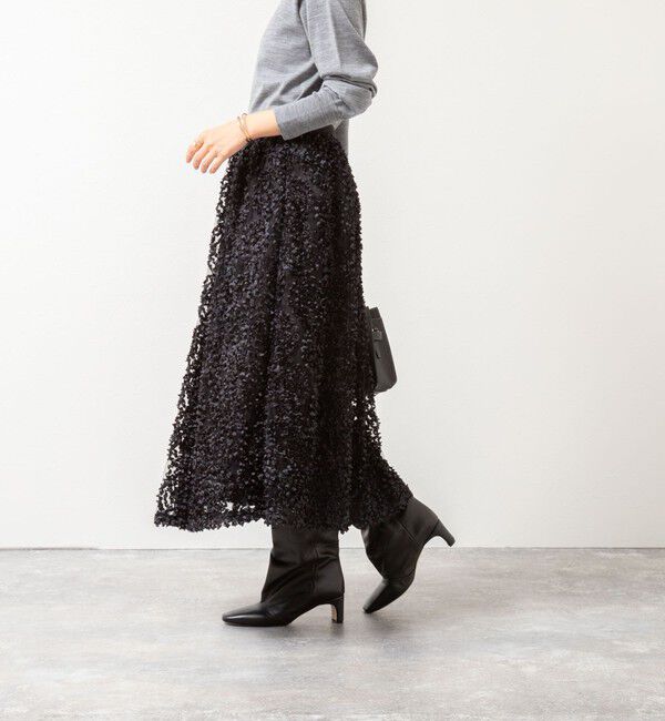 NOLLEY'S「シアーフラワーフレアスカート」|フレア|