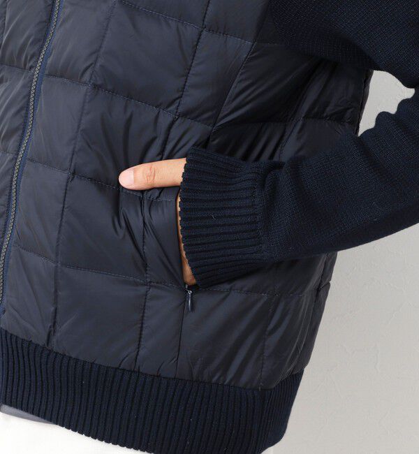 NOLLEY'S goodman「【TAION/タイオン】別注HI NECK DOWN JKT WITH SLEEVE KNIT 25AW」|ブルゾン・スタジャン|