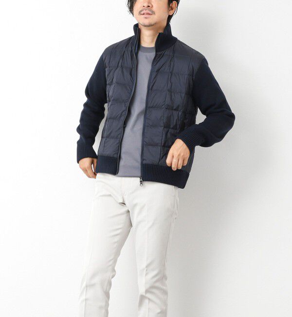 NOLLEY'S goodman「【TAION/タイオン】別注HI NECK DOWN JKT WITH SLEEVE KNIT 25AW」|ブルゾン・スタジャン|