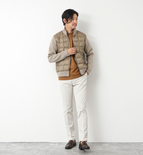 NOLLEY'S goodman「【TAION/タイオン】別注HI NECK DOWN JKT WITH SLEEVE KNIT 25AW」|ブルゾン・スタジャン|
