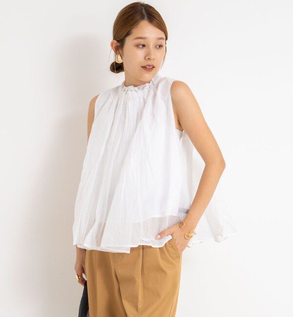 NOLLEY'S「【MARILYN MOON/マリリーンムーン】２WAYシアースターチコットンギャザーブラウス」|シャツ・ブラウス|