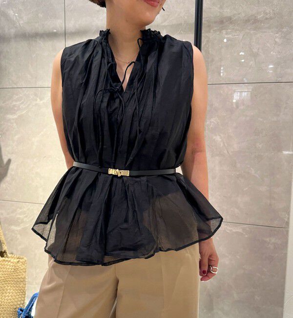 NOLLEY'S「【MARILYN MOON/マリリーンムーン】２WAYシアースターチコットンギャザーブラウス」|シャツ・ブラウス|