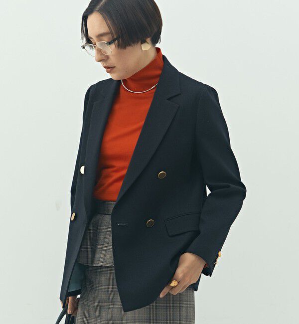 NOLLEY'S「ウォッシャブルウール調ダブルジャケット」|テーラードジャケット|