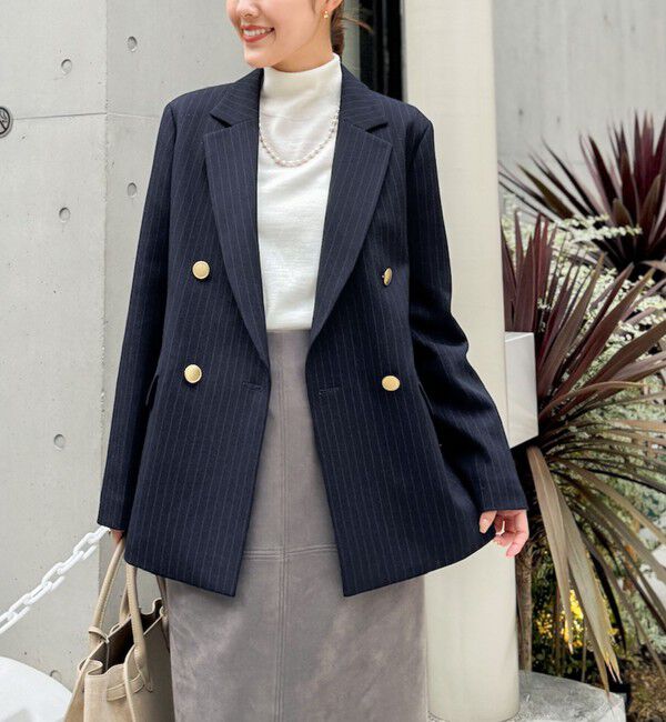 NOLLEY'S「ウォッシャブルウール調ダブルジャケット」|テーラードジャケット|