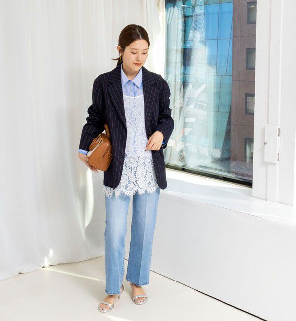 NOLLEY'S「【WEB＆一部店舗限定色アイテム】ウォッシャブルストライプオーバージャケット」|テーラードジャケット|