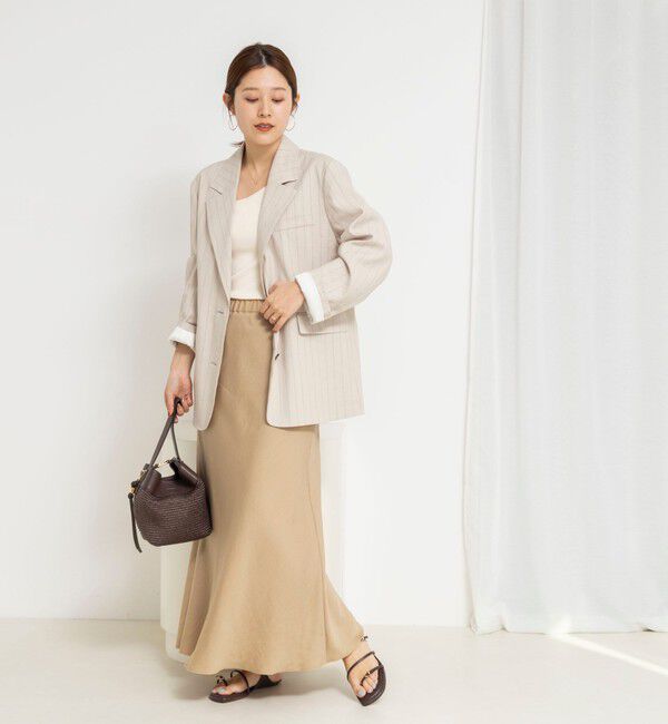 NOLLEY'S「【WEB＆一部店舗限定色アイテム】ウォッシャブルストライプオーバージャケット」|テーラードジャケット|