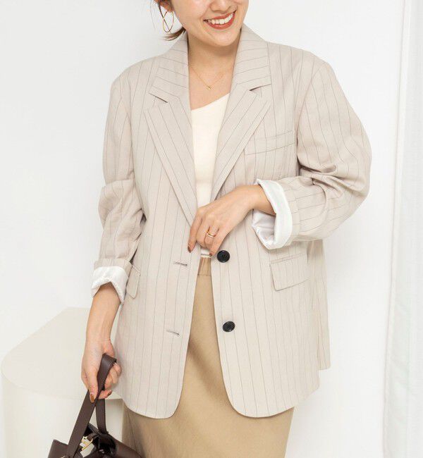 NOLLEY'S「【WEB＆一部店舗限定色アイテム】ウォッシャブルストライプオーバージャケット」|テーラードジャケット|