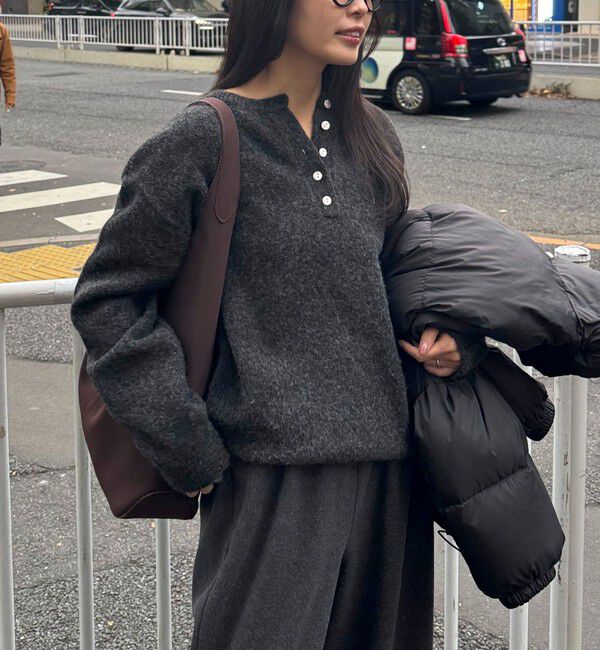 fredy emue「ヘンリーネックニットプルオーバー」|ニット・セーター|