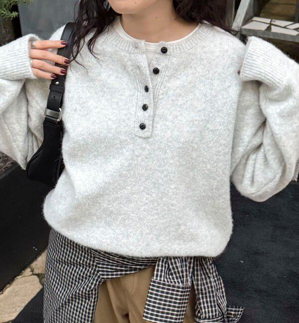 fredy emue「ヘンリーネックニットプルオーバー」|ニット・セーター|