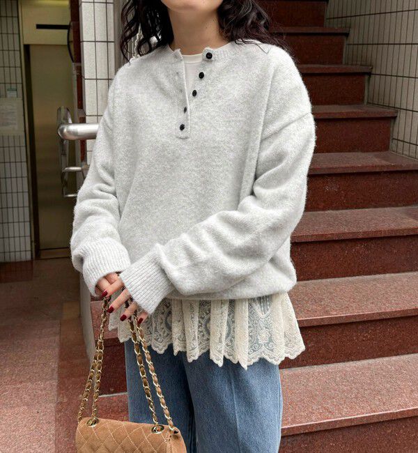 fredy emue「ヘンリーネックニットプルオーバー」|ニット・セーター|