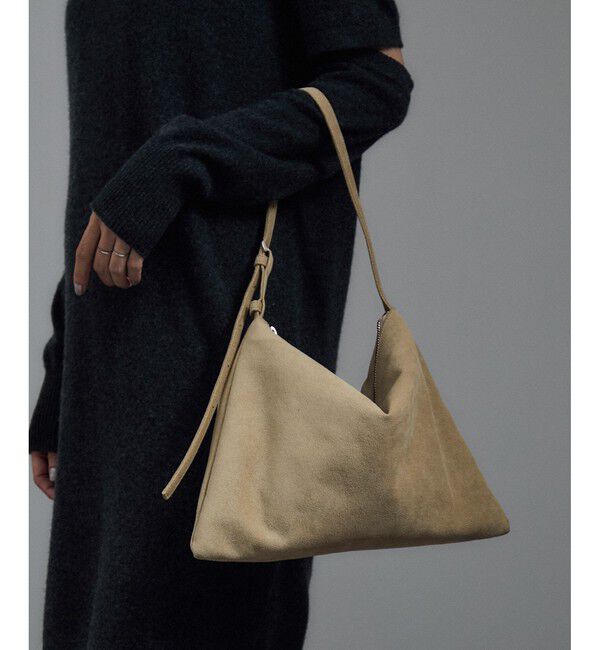 SALON adam et rope'「【WS（ドゥーブル）】Ultrasuede(R)ZIPミニショルダー」|ショルダー・メッセンジャー|ベージュ(27)
