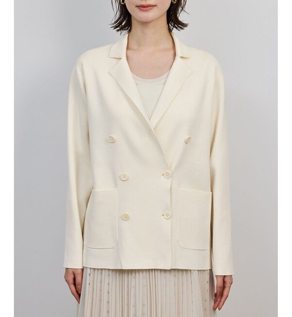 ROPE「シルクコットン総針ニットジャケット/イージーケア」|テーラードジャケット|